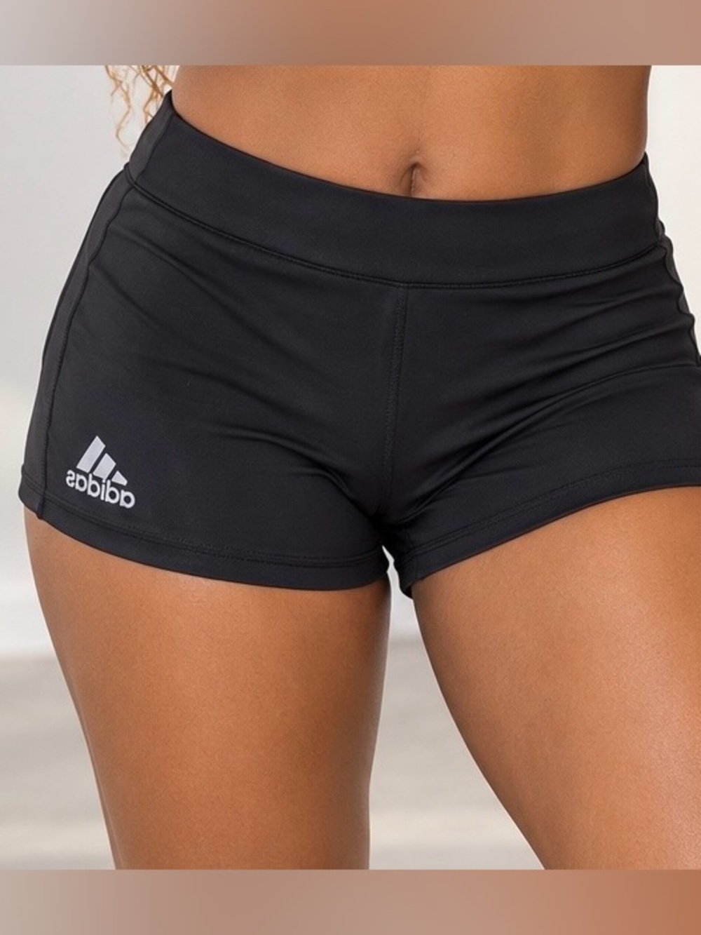 Adidas Black Athletic Shorts with Reflective Logo and Elastic Waistband, Size M